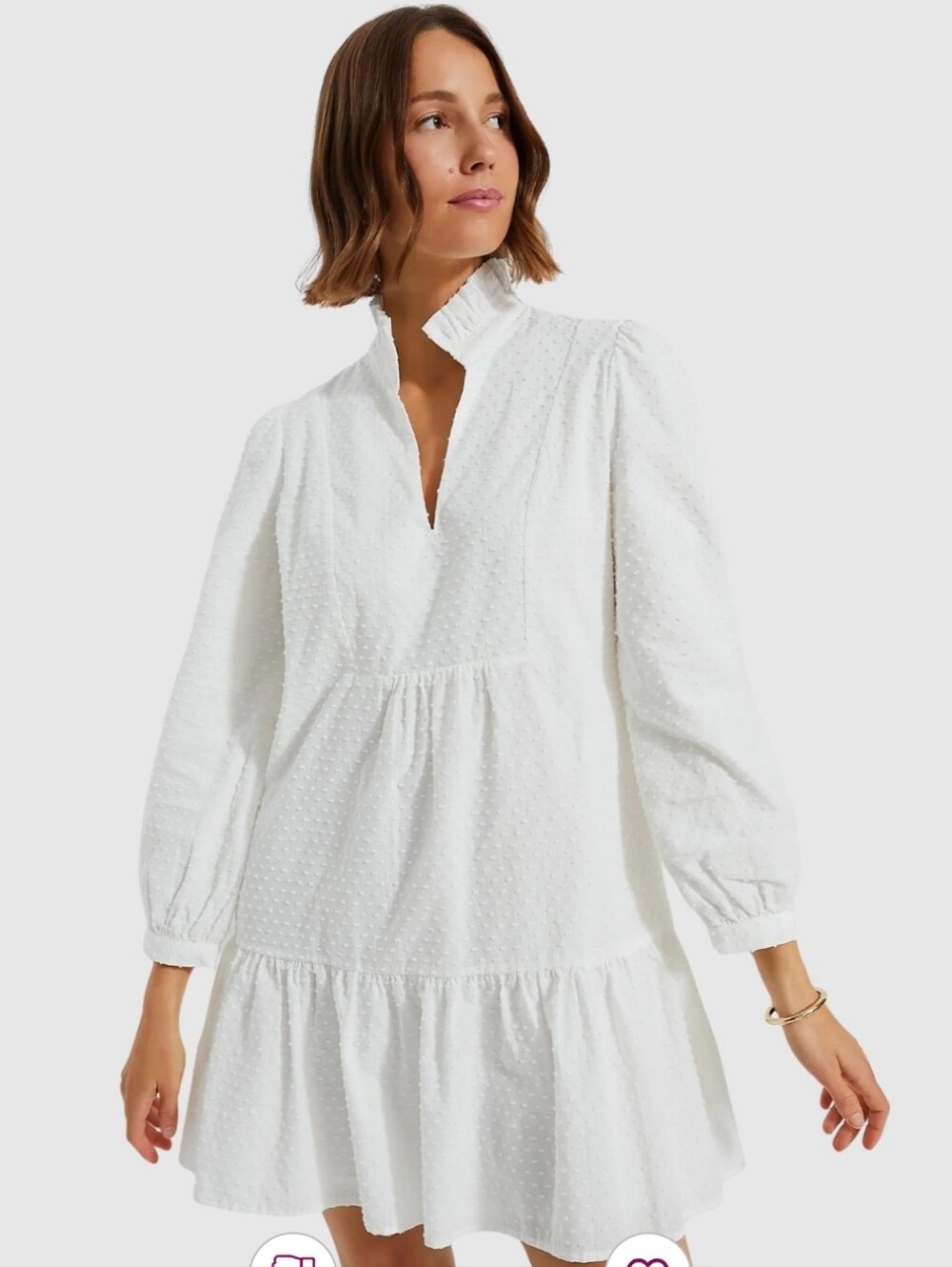 Tuckernuck White Swiss Dot Ruffle Blouse - Picture 2 of 11